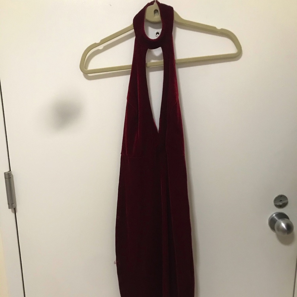 Lulus red velvet mini dress